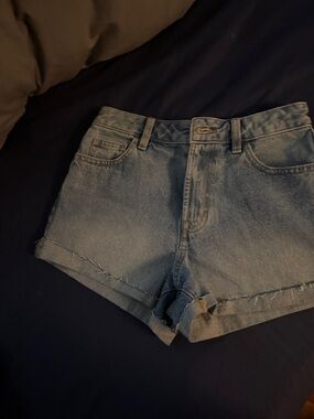 PacSun Light Blue High-Rise Cuffed Denim Shorts